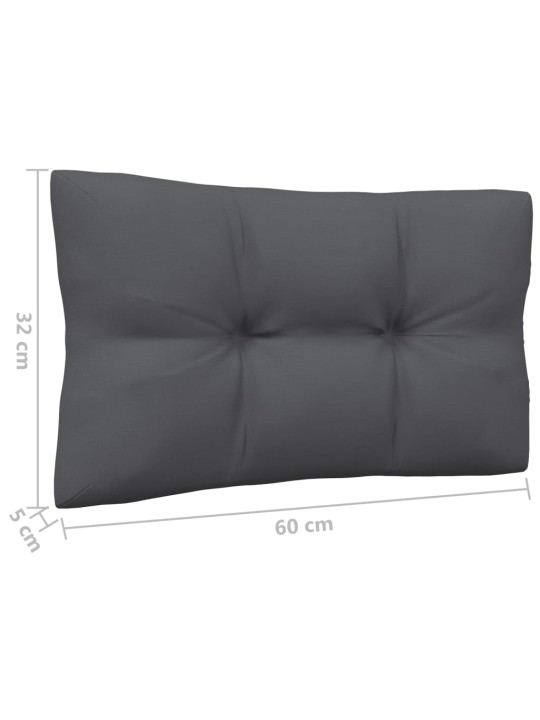 Keturvietė sodo sofa su antracito pagalvėlėmis, pušies masyvas