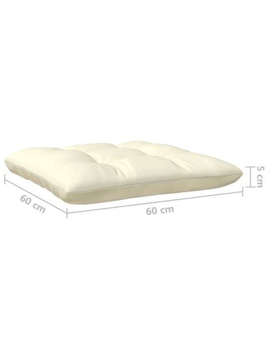 Keturvietė sodo sofa su kreminėmis pagalvėlėmis, pušies masyvas
