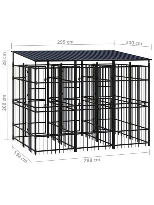 Lauko voljeras šunims su stogu, plienas, 5,53m²