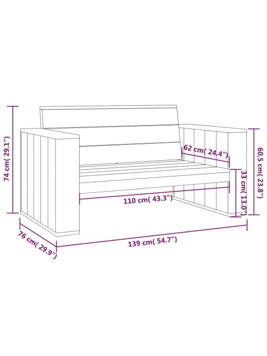 Sodo suoliukas, 139cm, impregnuota pušies mediena