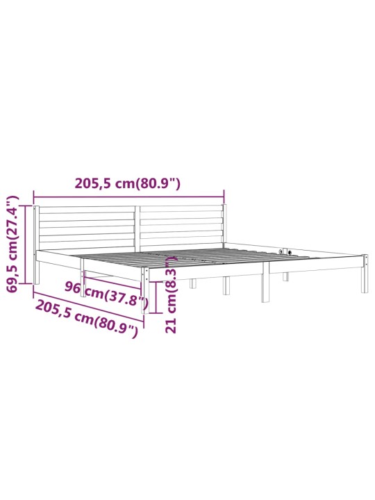 Lovos rėmas, medaus rudas, 200x200cm, pušies medienos masyvas