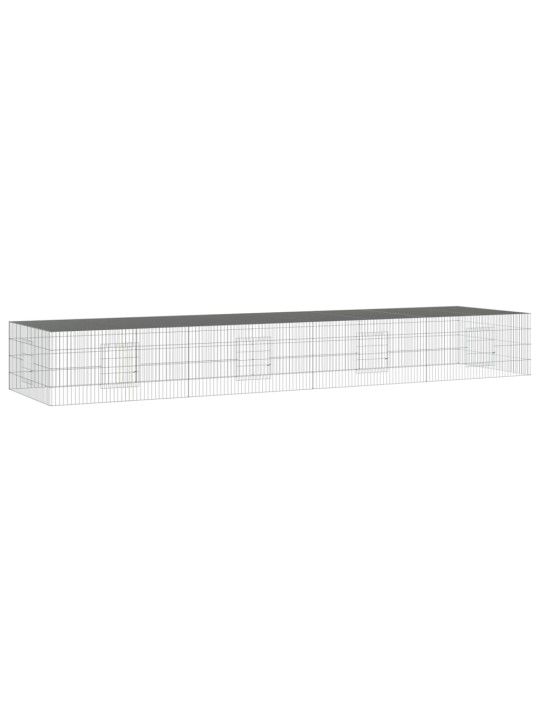 Triušių narvas, 4 segmentai, 433x109x54cm, galvanizuota geležis