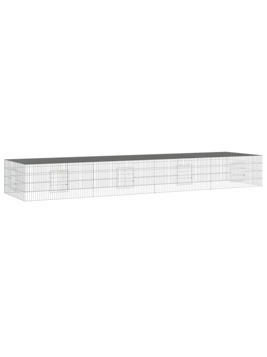 Triušių narvas, 4 segmentai, 433x109x54cm, galvanizuota geležis
