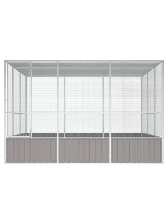 Paukščių narvas, pilkas, 302,5x324,5x211,5cm, plienas
