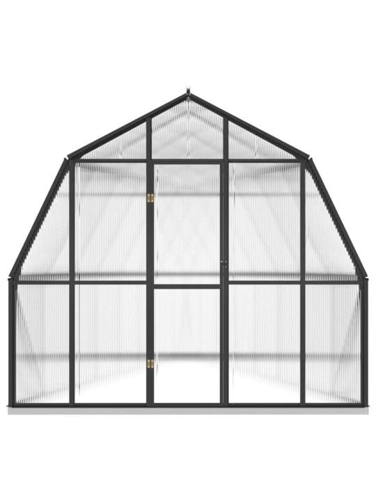 Šiltnamis su pagrindo rėmu, antracito, aliuminis, 12,63m²