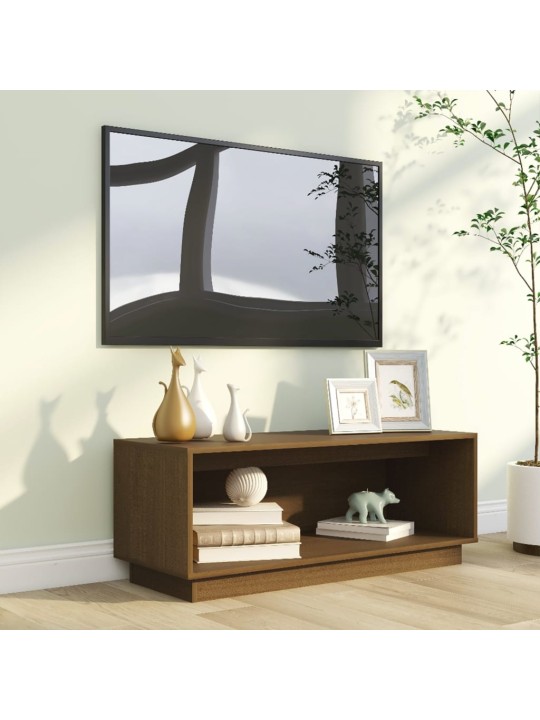 Televizoriaus spintelė, medaus ruda, 90x35x35cm, pušies masyvas