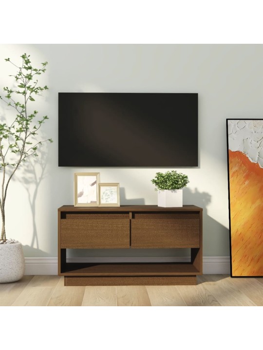 Televizoriaus spintelė, medaus ruda, 74x34x40cm, pušis