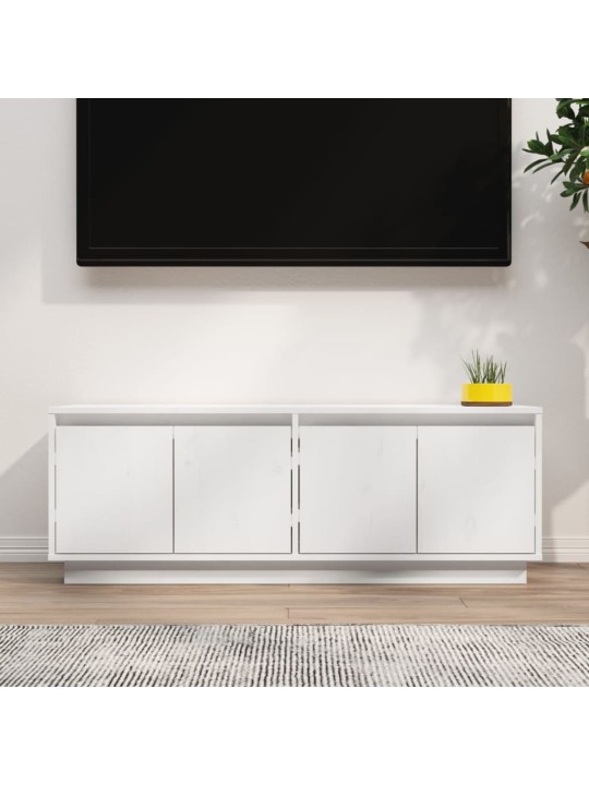 Televizoriaus spintelė, balta, 110x34x40cm, pušies masyvas