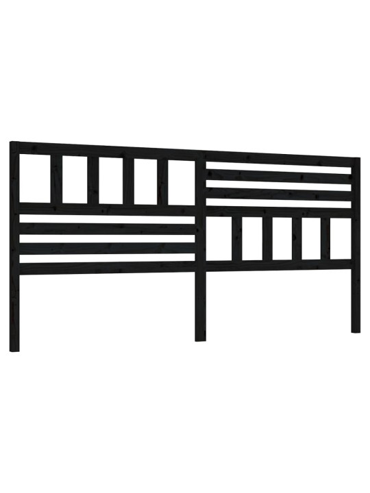 Lovos galvūgalis, juodas, 206x4x100cm, pušies medienos masyvas
