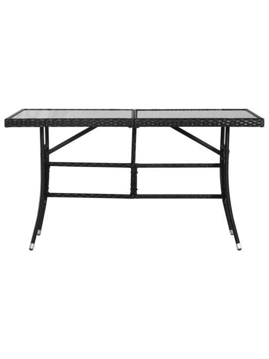 Sodo stalas, juodas, 140x80x74cm, poliratanas