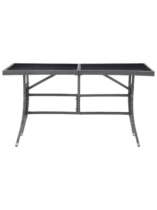Sodo stalas, pilkos spalvos, 140x80x74cm, poliratanas