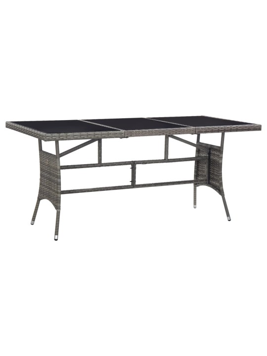 Sodo stalas, pilkos spalvos, 170x80x74cm, poliratanas