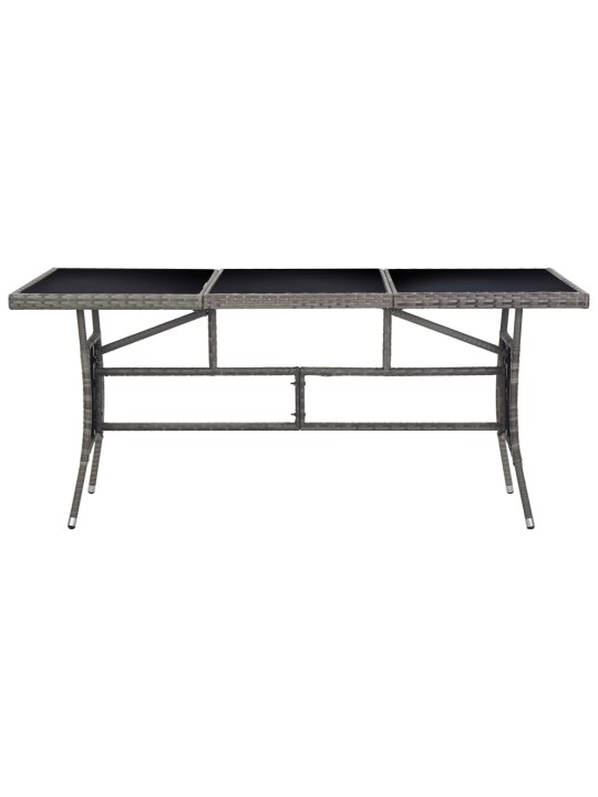 Sodo stalas, pilkos spalvos, 170x80x74cm, poliratanas