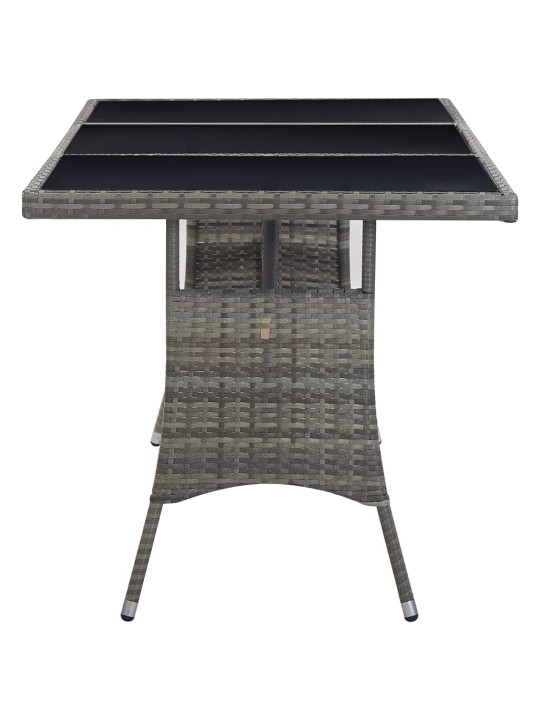 Sodo stalas, pilkos spalvos, 170x80x74cm, poliratanas
