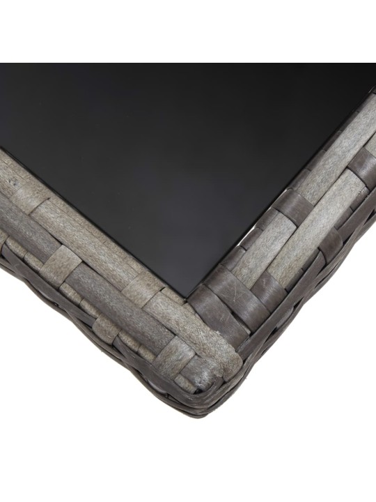 Sodo stalas, pilkos spalvos, 170x80x74cm, poliratanas