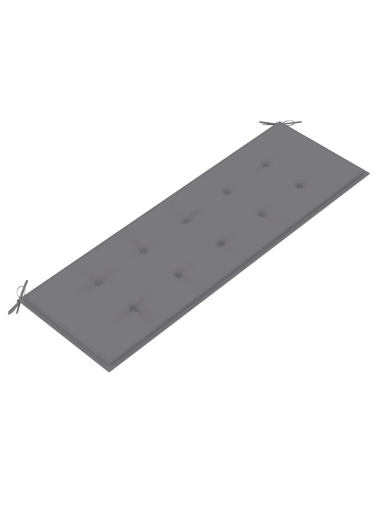 Batavia suoliukas su pilka pagalvėle, 150cm, tikmedžio mediena