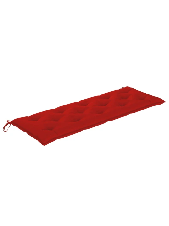 Batavia suoliukas su raudona pagalvėle, 150cm, tikmedis