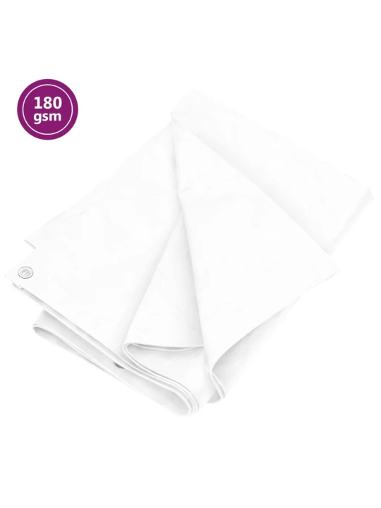 Tentas, baltos spalvos, 4x8m, 180g/m², HDPE