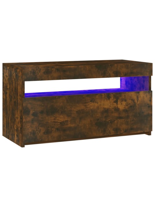 Televizoriaus spintelė su LED, dūminio ąžuolo, 75x35x40cm