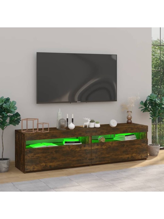 Televizoriaus spintelės su LED, 2vnt., ąžuolo, 75x35x40cm