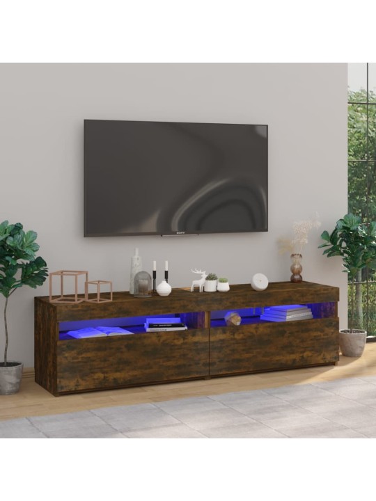 Televizoriaus spintelės su LED, 2vnt., ąžuolo, 75x35x40cm