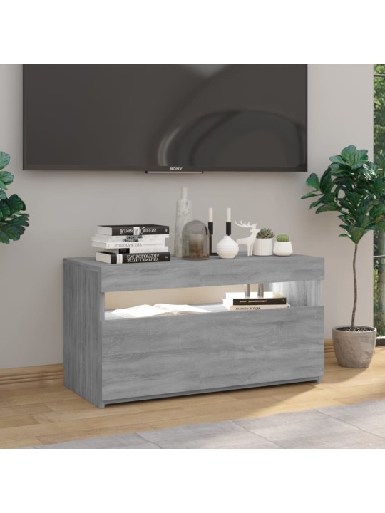 Televizoriaus spintelė su LED apšvietimu, pilka, 75x35x40cm