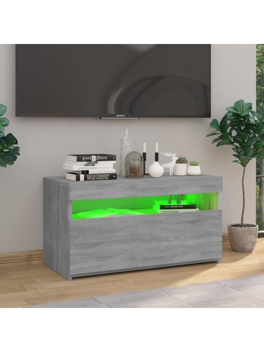 Televizoriaus spintelė su LED apšvietimu, pilka, 75x35x40cm