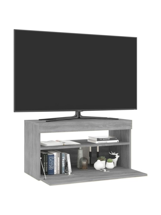Televizoriaus spintelė su LED apšvietimu, pilka, 75x35x40cm