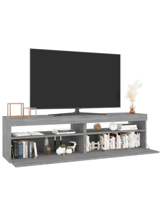 Televizoriaus spintelės su LED, 2vnt., pilkos, 75x35x40cm