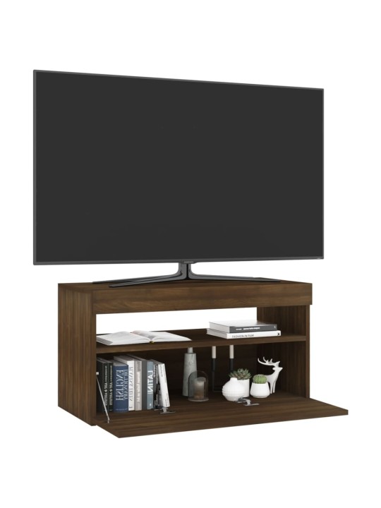 Televizoriaus spintelė su LED, ruda ąžuolo, 75x35x40cm