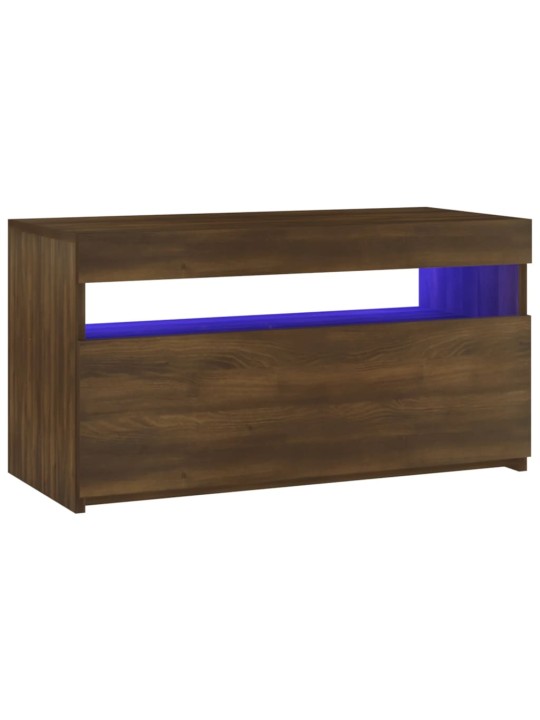 Televizoriaus spintelė su LED, ruda ąžuolo, 75x35x40cm