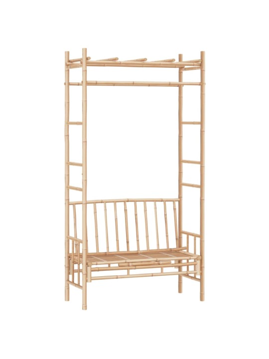 Sodo suoliukas su pergole, 116cm, bambukas