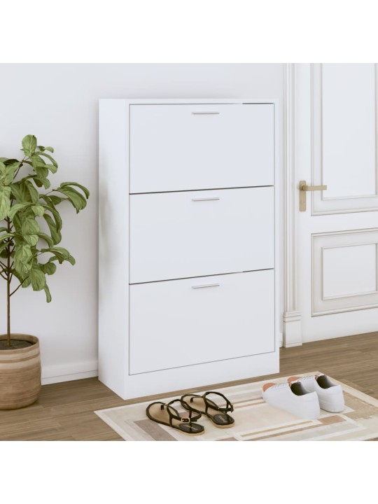 Spintelė batams, baltos spalvos, 63x24x103cm, apdirbta mediena