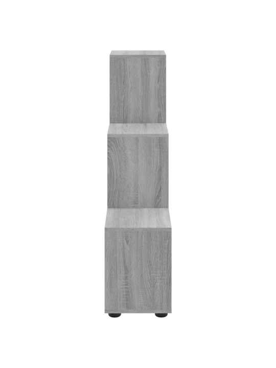 Knygų lentyna, pilka ąžuolo, 107cm, mediena, laiptų dizaino