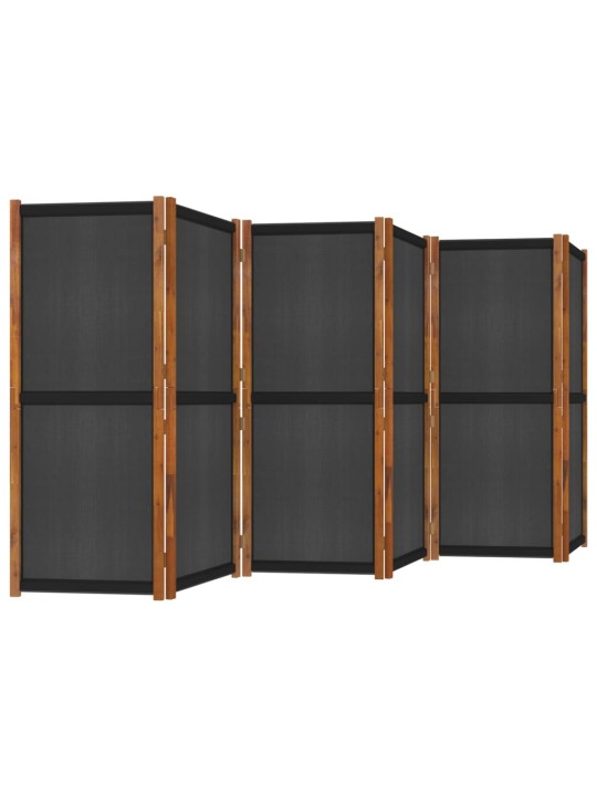 Kambario pertvara, 6 dalių, juodos spalvos, 420x180cm