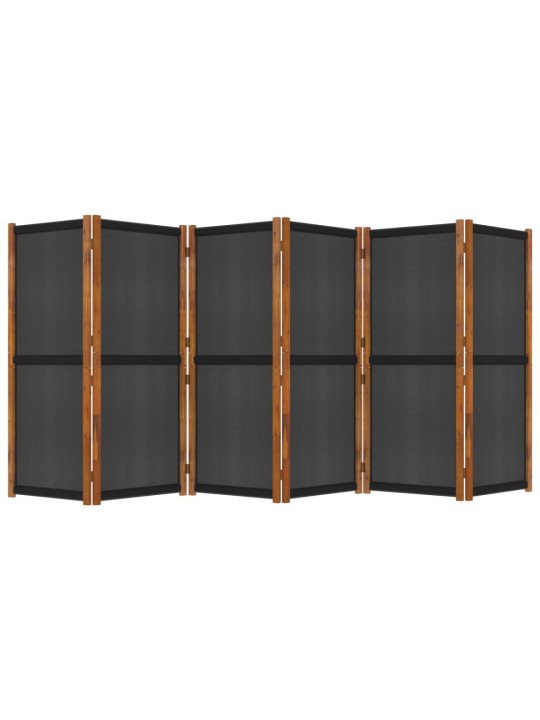 Kambario pertvara, 6 dalių, juodos spalvos, 420x180cm