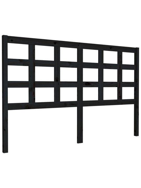 Lovos galvūgalis, juodas, 156x4x100cm, pušies medienos masyvas
