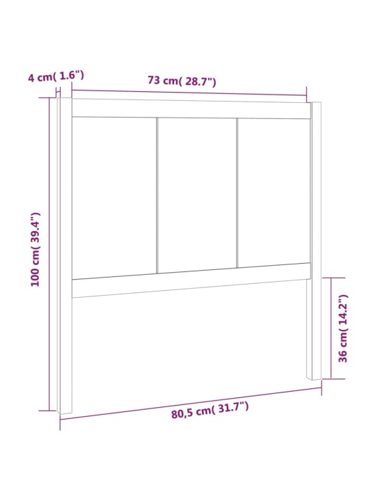 Lovos galvūgalis, 80,5x4x100cm, pušies medienos masyvas