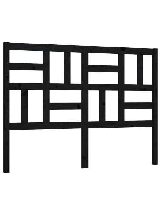 Lovos galvūgalis, juodas, 126x4x104cm, pušies medienos masyvas
