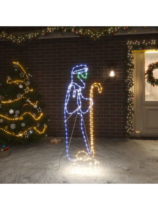 Kalėdinė dekoracija piemuo ir avis su 168 LED, 102,5x35cm