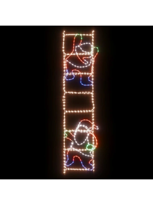 Kalėdinė dekoracija Kalėdų Senelis ant kopėčių su LED, 50x200cm
