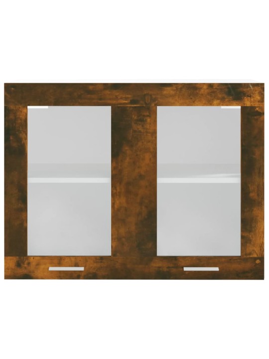 Pakabinama stiklinė spintelė, ąžuolo, 80x31x60cm, mediena