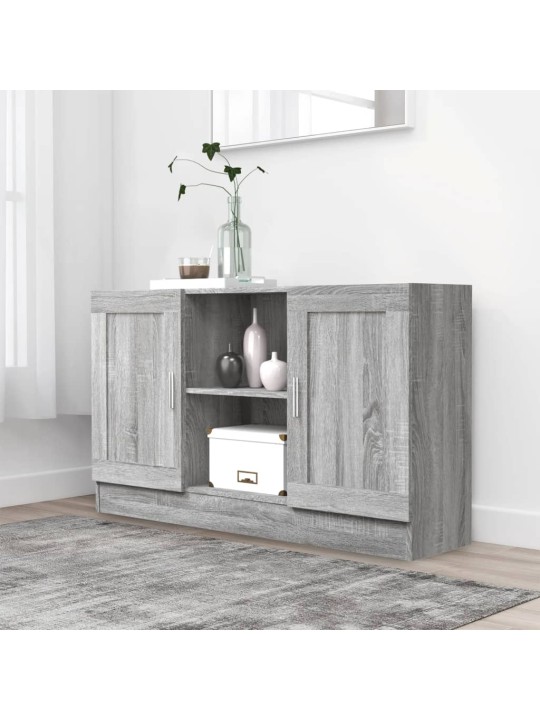 Šoninė spintelė, pilka ąžuolo, 120x30,5x70cm, apdirbta mediena