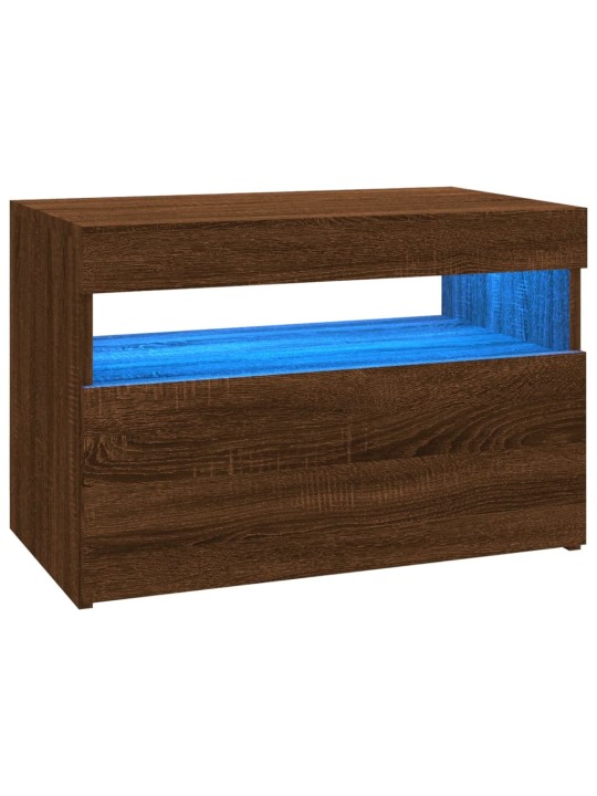Televizoriaus spintelė su LED, ruda ąžuolo, 60x35x40cm