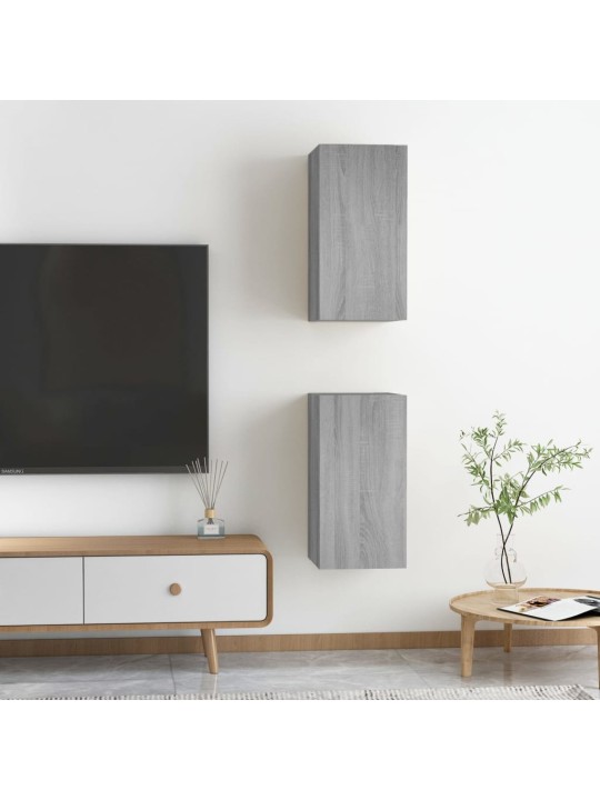 Televizoriaus spintelės, 2vnt., pilkos, 30,5x30x60cm, mediena