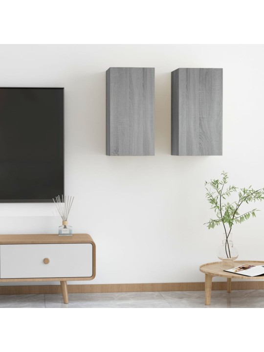 Televizoriaus spintelės, 2vnt., pilkos, 30,5x30x60cm, mediena