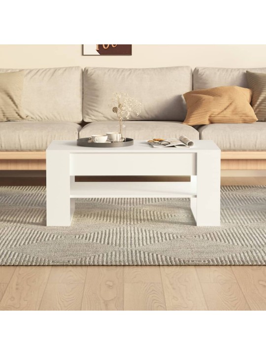 Kavos staliukas, baltas, 102x55x45cm, apdirbta mediena