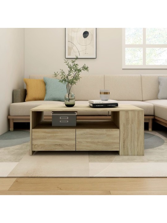 Kavos staliukas, sonoma ąžuolo, 102x55x42cm, apdirbta mediena
