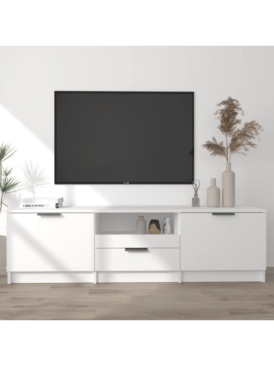 Televizoriaus spintelė, balta, 140x35x40cm, apdirbta mediena