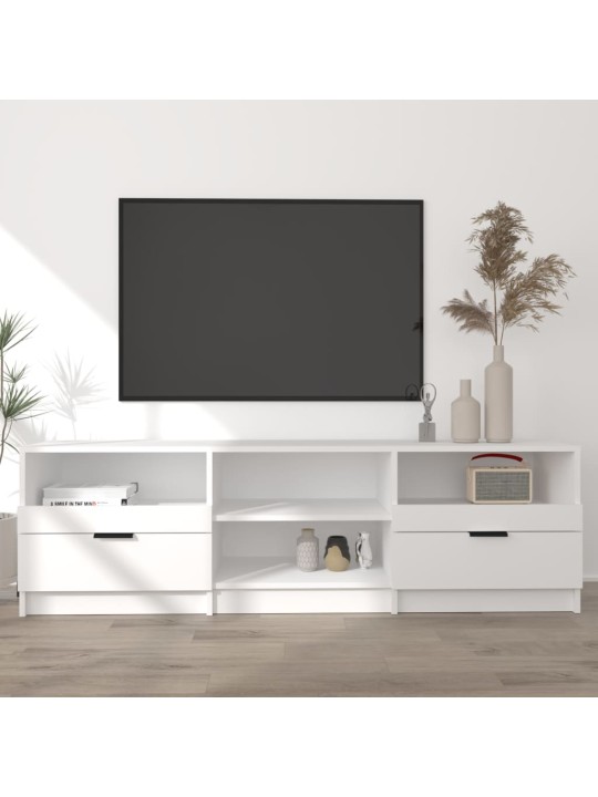 Televizoriaus spintelė, balta, 150x33,5x45cm, apdirbta mediena